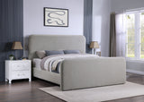 Wren Upholstered Platform Bed - Rounded Corners in Contemporary Grey Fabric, Queen or Eastern King – view 11