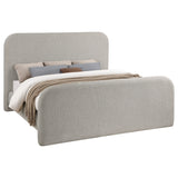 Wren Upholstered Platform Bed - Rounded Corners in Contemporary Grey Fabric, Queen or Eastern King – view 12