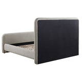 Wren Upholstered Platform Bed - Rounded Corners in Contemporary Grey Fabric, Queen or Eastern King – view 13