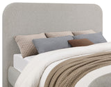 Wren Upholstered Platform Bed - Rounded Corners in Contemporary Grey Fabric, Queen or Eastern King – view 14