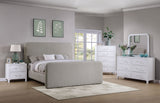 Wren Upholstered Platform Bed - Rounded Corners in Contemporary Grey Fabric, Queen or Eastern King – view 17