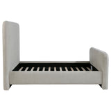 Wren Upholstered Platform Bed - Rounded Corners in Contemporary Grey Fabric, Queen or Eastern King – view 7
