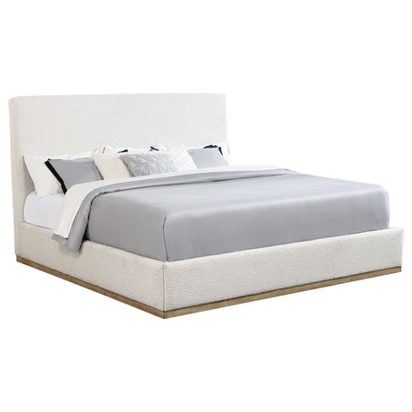 Knox Upholstered Platform Bed with Extra-High Headboard - Cream Boucle, Queen or Eastern King – view 10