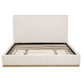 Knox Upholstered Platform Bed with Extra-High Headboard - Cream Boucle, Queen or Eastern King – view 11