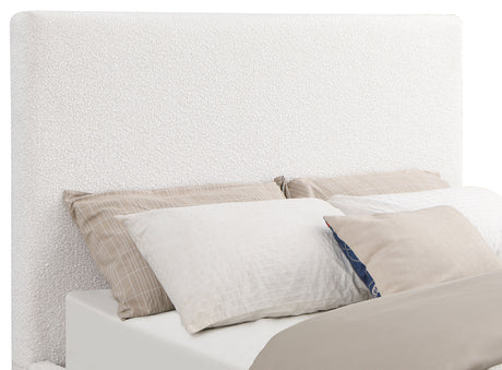 Knox Upholstered Platform Bed with Extra-High Headboard - Cream Boucle, Queen or Eastern King – view 14