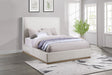 Knox Upholstered Platform Bed with Extra-High Headboard - Cream Boucle, Queen or Eastern King – view 1