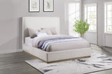 Knox Upholstered Platform Bed with Extra-High Headboard - Cream Boucle, Queen or Eastern King – view 1