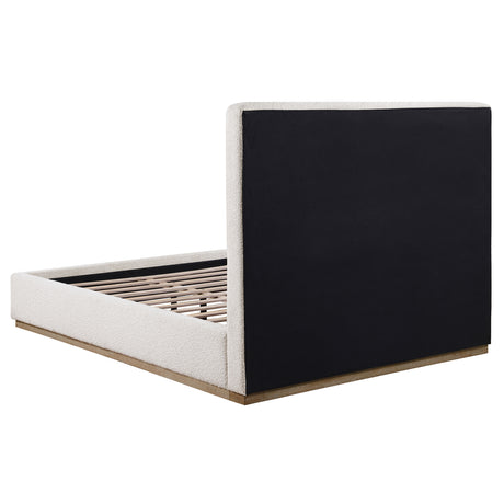Knox Upholstered Platform Bed with Extra-High Headboard - Cream Boucle, Queen or Eastern King – view 6