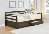 Sorrento Twin XL Storage Daybed with Extension Trundle - 2 Drawers, Grey Wood – view 1