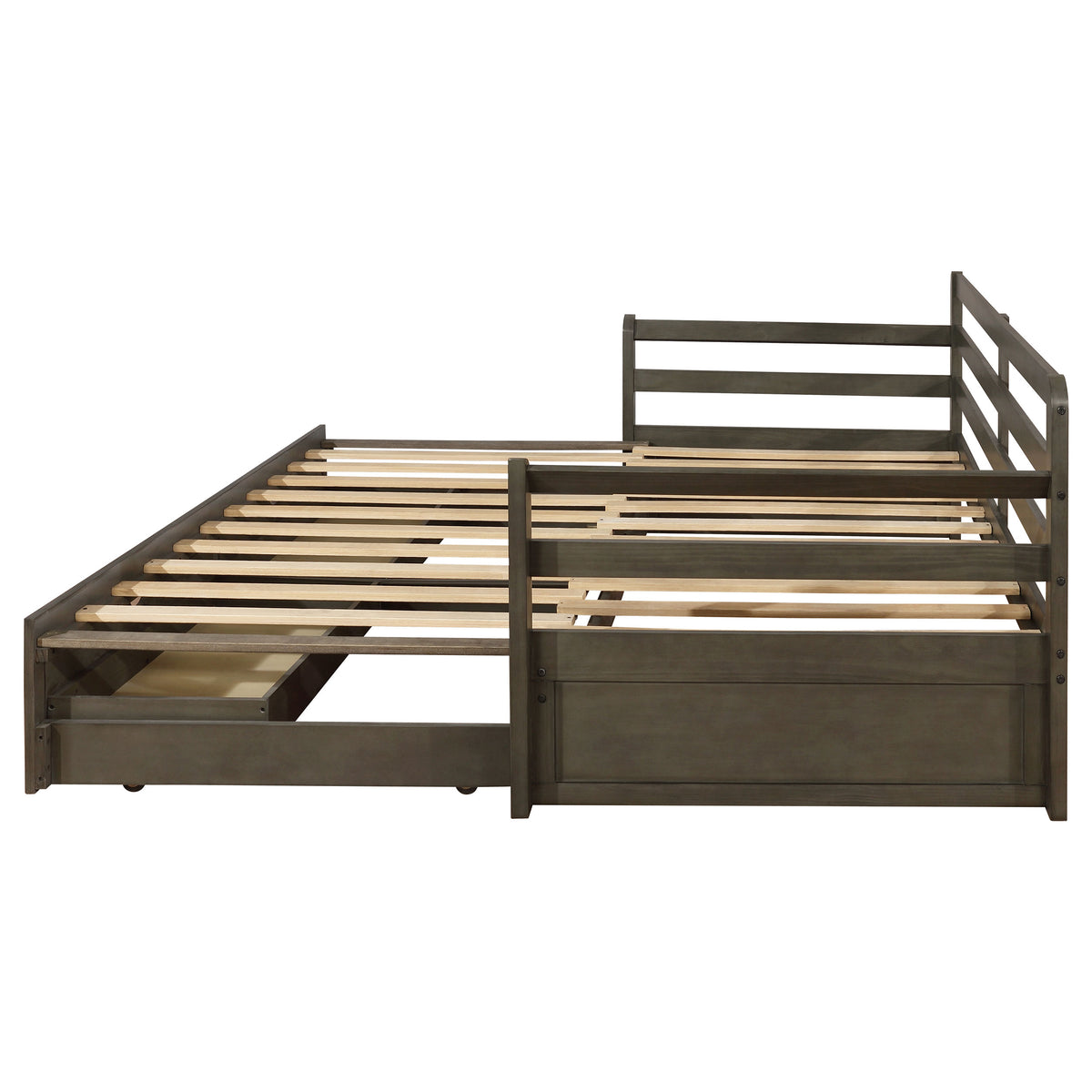 Sorrento Twin XL Storage Daybed with Extension Trundle - 2 Drawers, Grey Wood – view 8