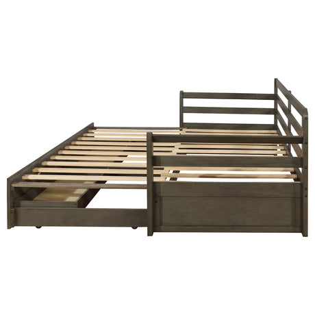 Sorrento Twin XL Storage Daybed with Extension Trundle - 2 Drawers, Grey Wood – view 8