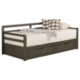 Sorrento Twin XL Storage Daybed with Extension Trundle - 2 Drawers, Grey Wood – view 15