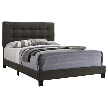 Mapes Upholstered Panel Bed with Button-Tufted Headboard - Charcoal Fabric, Twin to Eastern King – view 12