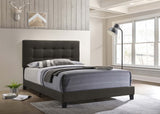 Mapes Upholstered Panel Bed with Button-Tufted Headboard - Charcoal Fabric, Twin to Eastern King – view 4