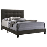 Mapes Upholstered Panel Bed with Button-Tufted Headboard - Charcoal Fabric, Twin to Eastern King – view 18