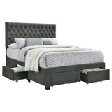 Soledad Upholstered Storage Panel Bed with 4 Drawers - Eastern King