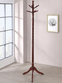 Riona Traditional Coat Rack - 6 Pegs with Twisted Post in Merlot Solid Wood – view 1