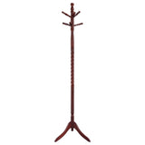 Riona Traditional Coat Rack - 6 Pegs with Twisted Post in Merlot Solid Wood – view 3