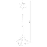 Riona Traditional Coat Rack - 6 Pegs with Twisted Post in Merlot Solid Wood – view 5