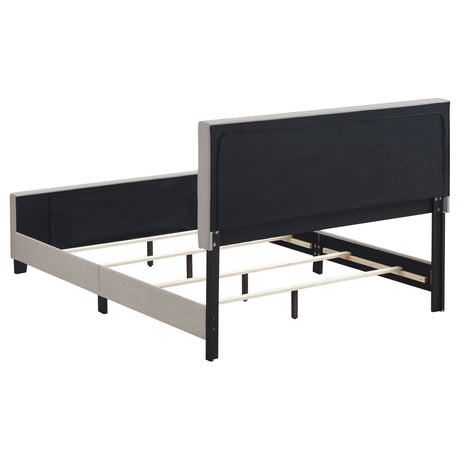Fairfield Upholstered Panel Bed with Grid Tufting - Contemporary Beige Fabric, Queen or Eastern King – view 5