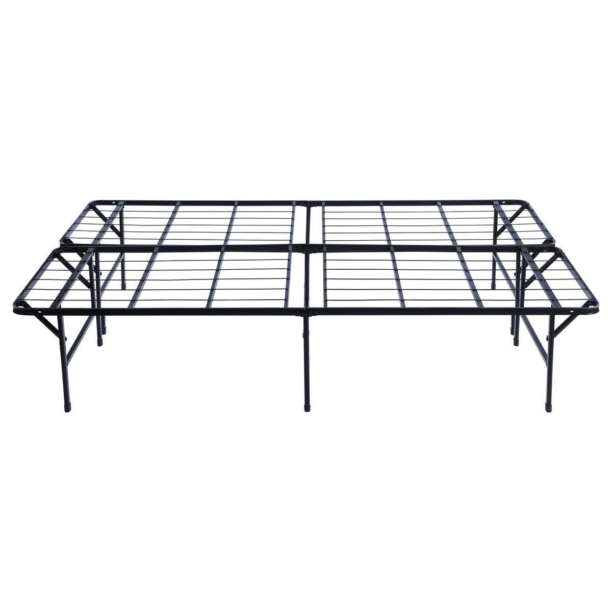 Mabel Folding Metal Platform Bed Frame - No-Tool Black Steel Mattress Support, Twin to Eastern King – view 17