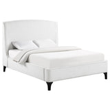 Mosby Boucle Wingback Platform Bed - Curved Upholstered Headboard in Snow, Queen or Eastern King – view 5