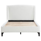 Mosby Boucle Wingback Platform Bed - Curved Upholstered Headboard in Snow, Queen or Eastern King – view 6
