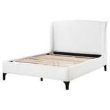 Mosby Boucle Wingback Platform Bed - Curved Upholstered Headboard in Snow, Queen or Eastern King – view 7