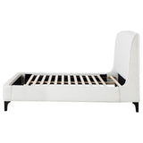 Mosby Boucle Wingback Platform Bed - Curved Upholstered Headboard in Snow, Queen or Eastern King – view 8
