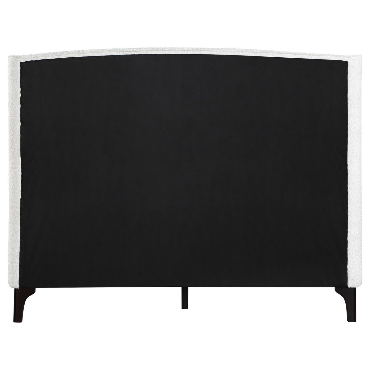 Mosby Boucle Wingback Platform Bed - Curved Upholstered Headboard in Snow, Queen or Eastern King – view 10