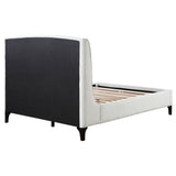 Mosby Boucle Wingback Platform Bed - Curved Upholstered Headboard in Snow, Queen or Eastern King – view 11