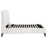 Mosby Boucle Wingback Platform Bed - Curved Upholstered Headboard in Snow, Queen or Eastern King – view 12