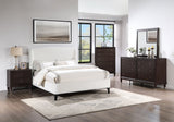 Mosby Boucle Wingback Platform Bed - Curved Upholstered Headboard in Snow, Queen or Eastern King – view 16