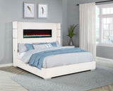 Tisdall Upholstered Wingback Bed with Flame Visualizer Lighting - Cream Corduroy, Queen to California King – view 13