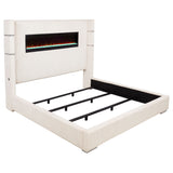 Tisdall Upholstered Wingback Bed with Flame Visualizer Lighting - Eastern King