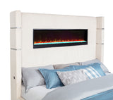 Tisdall Upholstered Wingback Bed with Flame Visualizer Lighting - Cream Corduroy, Queen to California King – view 18