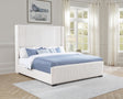 Natasha Channel-Tufted Wingback Bed with Nailhead Trim - Cream Corduroy, Queen or King – view 2