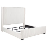 Natasha Channel-Tufted Wingback Bed with Nailhead Trim - Eastern King