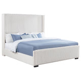 Natasha Channel-Tufted Wingback Bed with Nailhead Trim - Cream Corduroy, Queen or King – view 12