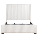 Natasha Channel-Tufted Wingback Bed with Nailhead Trim - Cream Corduroy, Queen or King – view 13