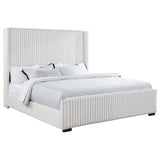 Natasha Channel-Tufted Wingback Bed with Nailhead Trim - Cream Corduroy, Queen or King – view 19