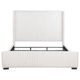 Natasha Channel-Tufted Wingback Bed with Nailhead Trim - Cream Corduroy, Queen or King – view 20