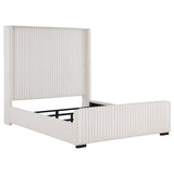 Natasha Channel-Tufted Wingback Bed with Nailhead Trim - Queen