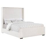 Natasha Channel-Tufted Wingback Bed with Nailhead Trim - Cream Corduroy, Queen or King – view 7