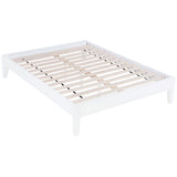 Hounslow Universal Platform Bed Frame - Fully Slatted, Headboard-Ready White Wood, Twin to California King – view 19