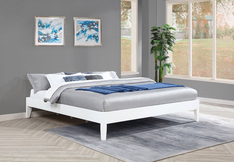 Hounslow Universal Platform Bed Frame - Fully Slatted, Headboard-Ready White Wood, Twin to California King - lifestyle