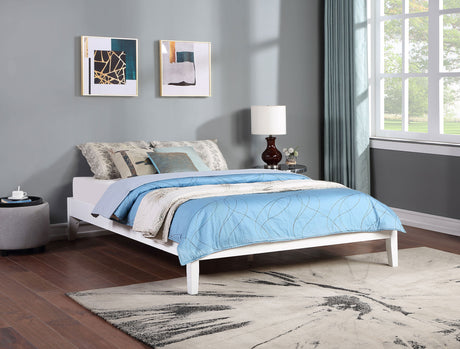 Hounslow Universal Platform Bed Frame - Fully Slatted, Headboard-Ready White Wood, Twin to California King – view 3