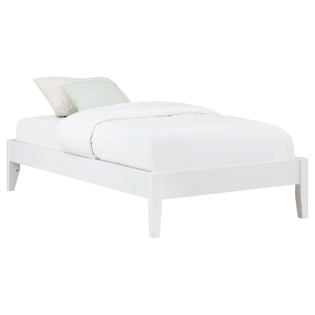 Hounslow Universal Platform Bed Frame - Fully Slatted, Headboard-Ready White Wood, Twin to California King – view 11