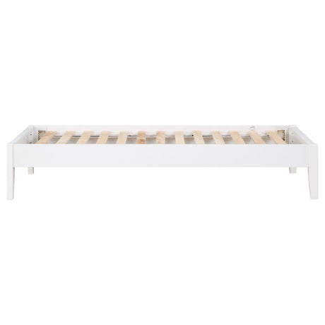 Hounslow Universal Platform Bed Frame - Fully Slatted, Headboard-Ready White Wood, Twin to California King – view 14