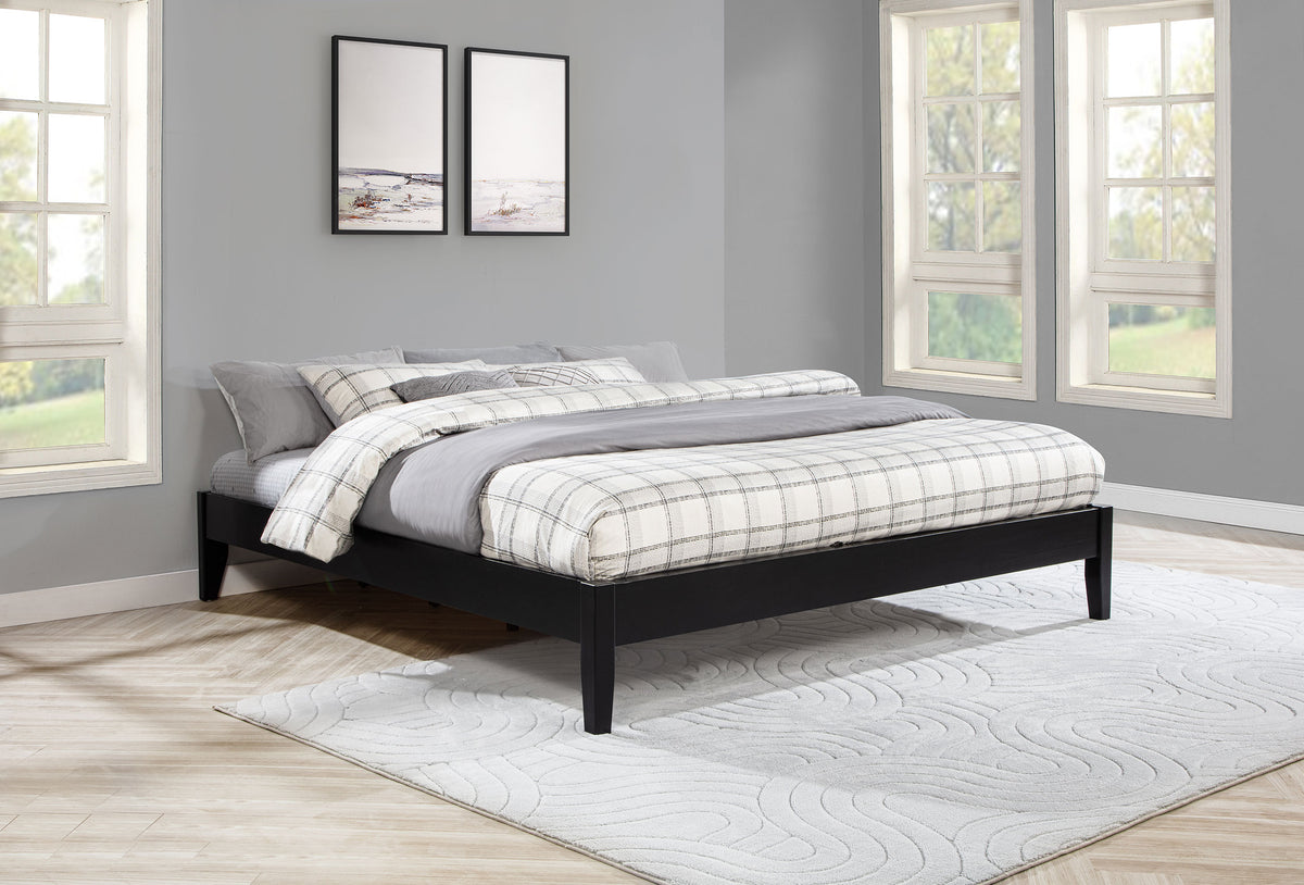 Hounslow Universal Platform Bed Frame - Fully Slatted, No Foundation Needed, Black, Twin to California King - lifestyle